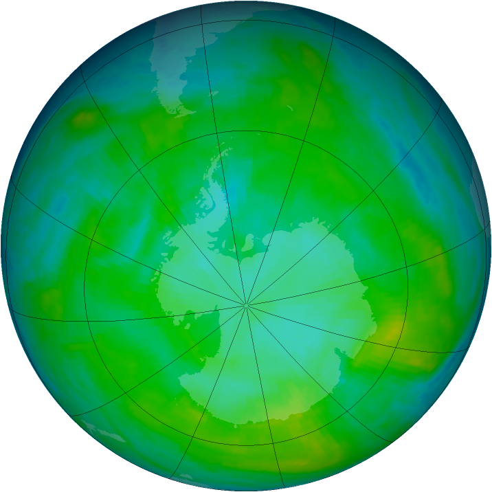 Antarctic ozone map for 31 January 1979